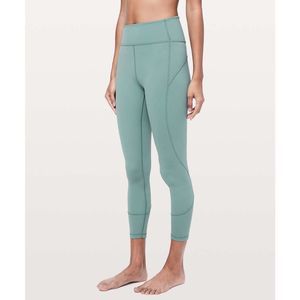 Lululemon In Movement Leggings sz 2 Everlux 7/8 Tights Frost Green